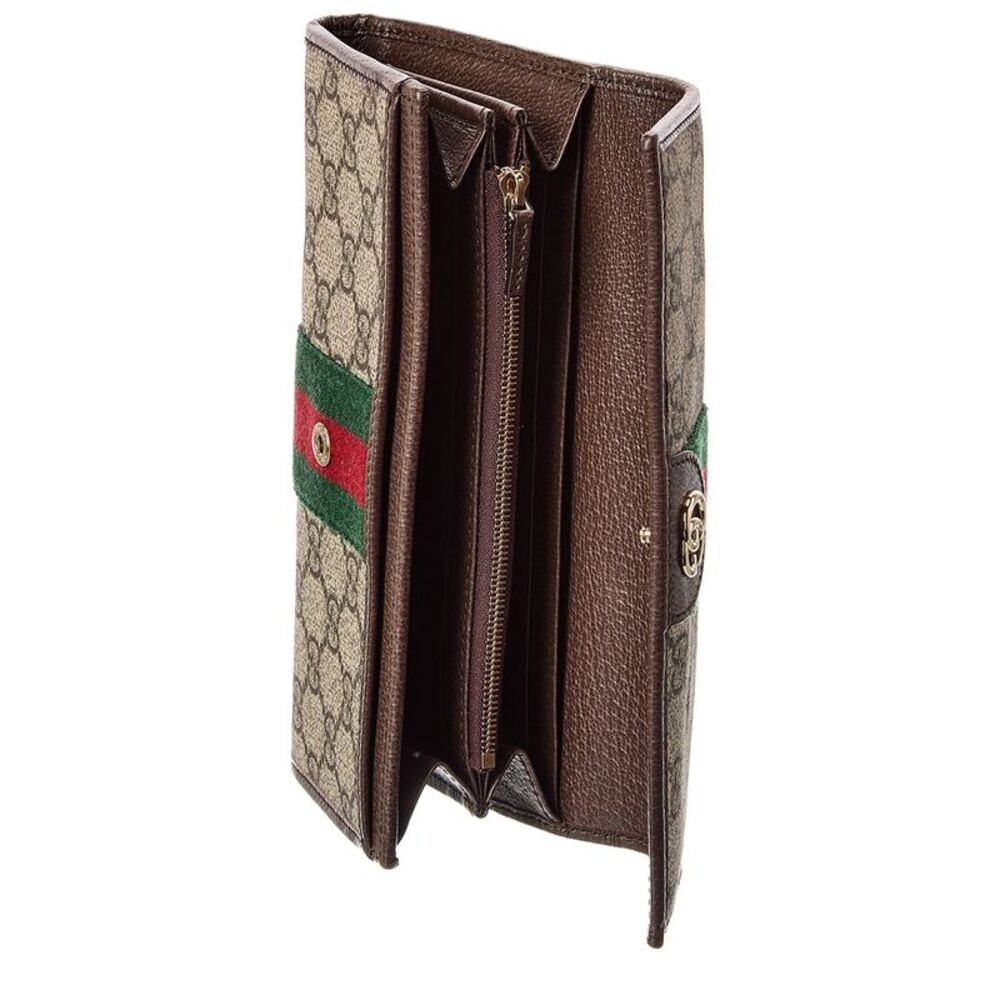 Gucci Ophidia Gg Supreme Canvas & Leather Continental Wallet, Beige - Picture 4 of 4